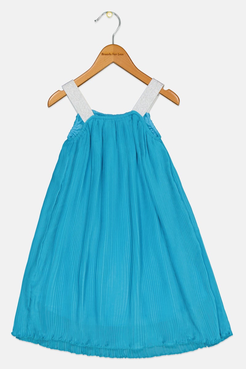 English Laundry Toddlers Girl Ribbed Casual Dress, Turquoise - Image 3